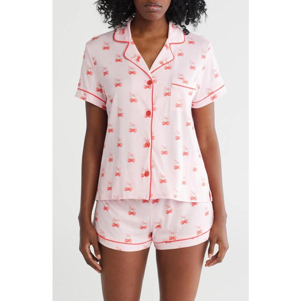 NWT! PJ Salvage Notch Collar Short Sleeve Shirt & Shorts Pajamas Blush Size XL